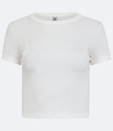 Blusa en Rib Acanalada con Manga Corta 6