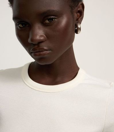 Blusa en Rib Acanalada con Manga Corta 4