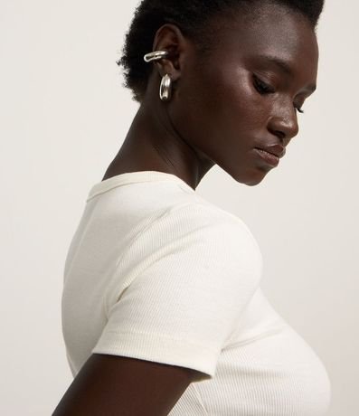 Blusa en Rib Acanalada con Manga Corta 5