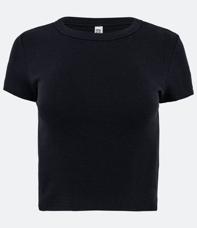 Blusa en Rib Acanalada con Manga Corta 5