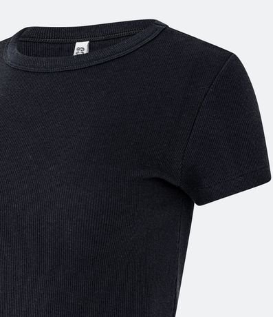 Blusa en Rib Acanalada con Manga Corta 7