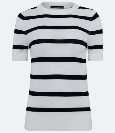 Blusa de Punto con Estampa a Rayas 5