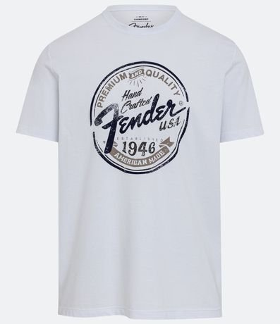 Remera Comfort en Algodón Manga Corta con Estampado Fender