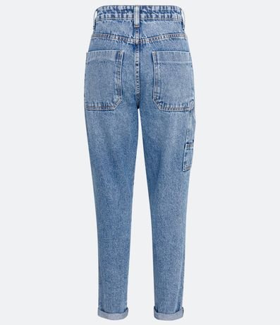 Pantalón Mom en Jeans con Bolsillos y Pliegue en la Barra Doble 6