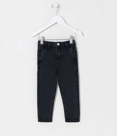 Pantalón Clochard Infantil en Jeans con Volado en el Bolsillo - Talle 1 a 5 años 1