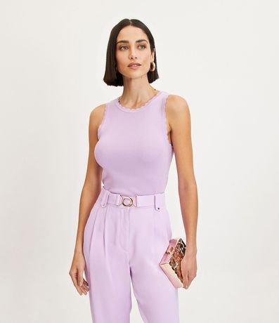 Blusa Musculosa de Punto com Detalle en las Sisas 2