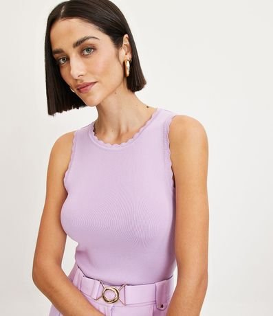 Blusa Musculosa de Punto com Detalle en las Sisas 6