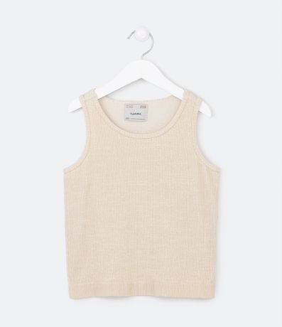 Blusa Musculosa Infantil Acanalada y con Hilo Metalizado - Talle 5 a 14 años