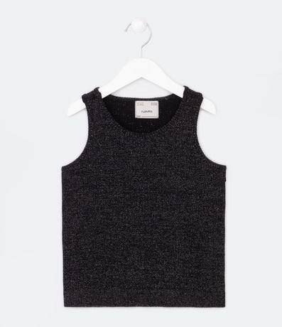 Blusa Musculosa Infantil Acanalada y con Hilo Metalizado - Talle 5 a 14 años