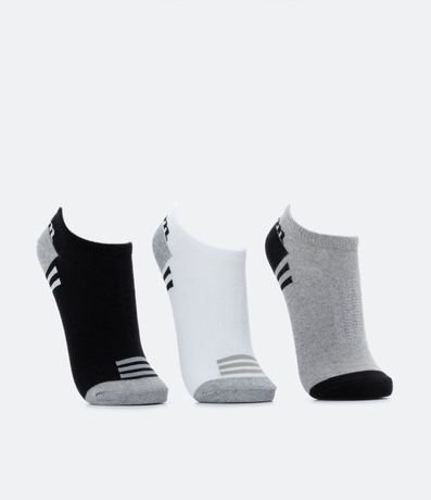 Kit 03 Pares de Media Invisible en Algodón con Logo y Lettering Wilson 2