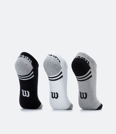 Kit 03 Pares de Media Invisible en Algodón con Logo y Lettering Wilson 3