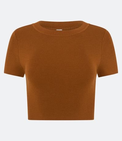 Blusa Cropped en Viscosa con Textura en Rayas 5