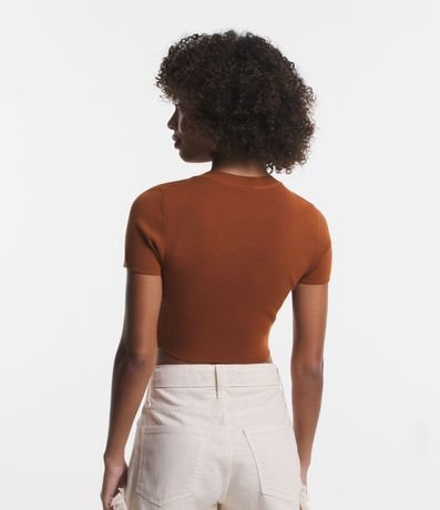 Blusa Cropped en Viscosa con Textura en Rayas 3