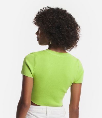Blusa Cropped en Viscosa con Textura en Rayas 3