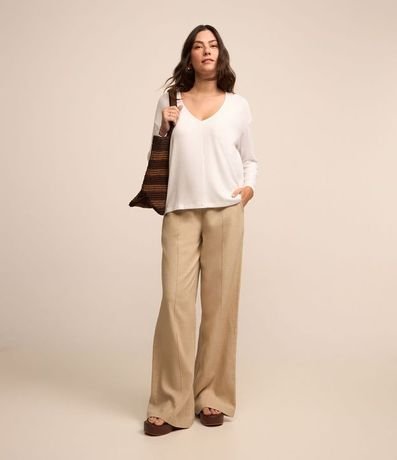 Blusa en Media Malla Texturizada con Escote V 2