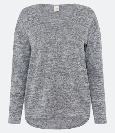 Blusa en Media Malla Texturizada con Escote V 5