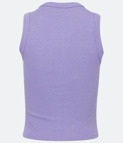 Blusa Cropped sin Manga en Ribana con Cuello Redondo 7