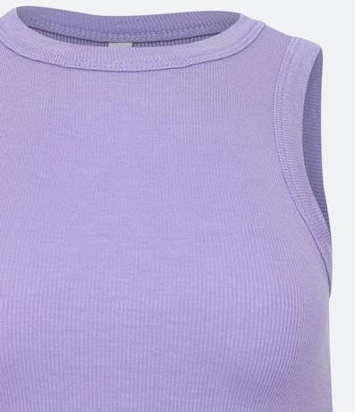 Blusa Cropped sin Manga en Ribana con Cuello Redondo 7