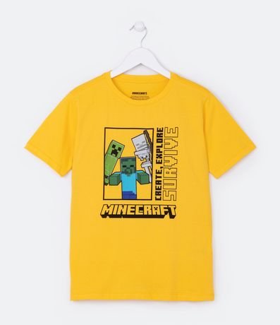 Remera Infantil en Media Malla con Estampado de Minecraft - Talle 5 a 14 años 1