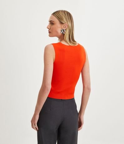Blusa Cropped en Punto con Escote Cuadrado 3