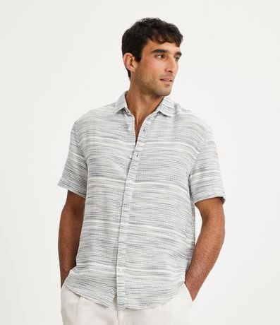 Camisa Comfort en Algodón Texturizado con Rayas 3