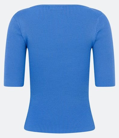 Blusa de Punto Acanalada con Cuello Barco 6