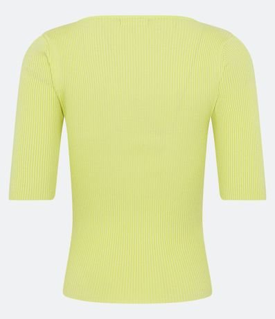 Blusa de Punto Acanalada con Cuello Barco 6