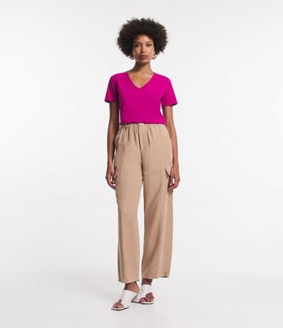 Blusa Básica en Algodón con Escote V 3