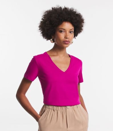Blusa Básica en Algodón con Escote V 5