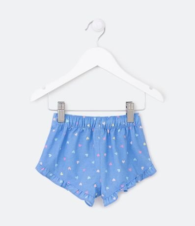 Short Infantil con Cordón en la Cintura y Estampado de Corazoncitos - Talle 3 a 18 meses 2