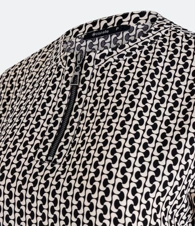 Blusa en Crepé Geométrico con Cremallera Frontal 6