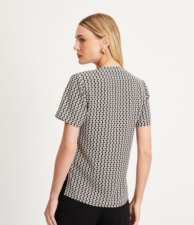 Blusa en Crepé Geométrico con Cremallera Frontal 3
