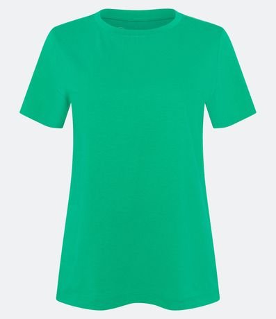 Blusa Alargada Básica en Algodón con Cuello Redondo y Manga Corta 6
