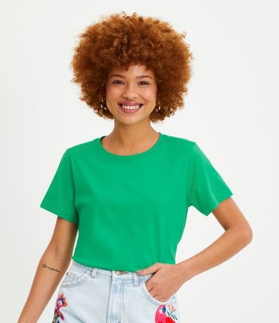 Blusa Alargada Básica en Algodón con Cuello Redondo y Manga Corta 5