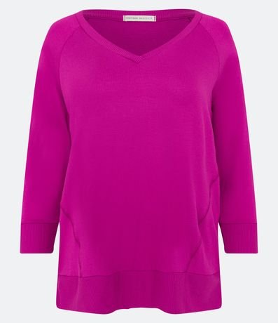 Blusa Básica en Viscosa sin Sisa con Manga 3/4 5