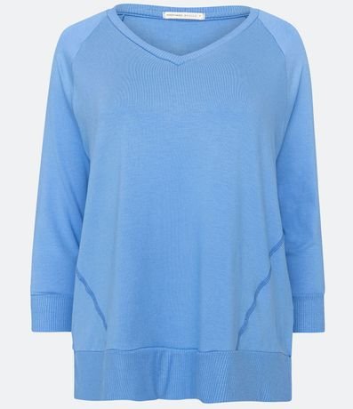 Blusa Básica en Viscosa sin Sisa con Manga 3/4 5