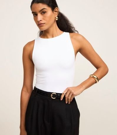 Body Básico en Poliamida con Cuello Halter