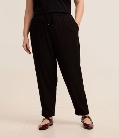 Pantalón Fluido con Cintura Elástica y Lazo Curve & Plus Size 2