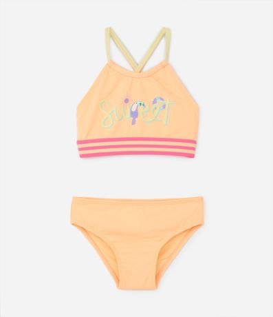 Bikini Infantil con Elástico y Estampa Sweet con Tucán - Talle 2 a 4 años 1