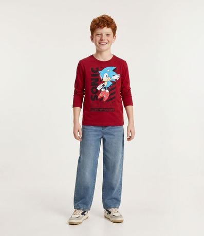 Remera Infantil Manga Larga y Estampa Sonic - Talle 4 a 12 años 1