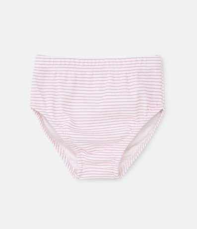 Vestido Infantil con Bombacha Estampa de Corazones y Rayas - Talle 0 a 18 Meses 3
