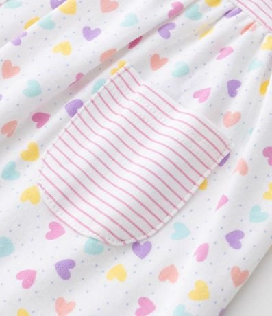 Vestido Infantil con Bombacha Estampa de Corazones y Rayas - Talle 0 a 18 Meses 5