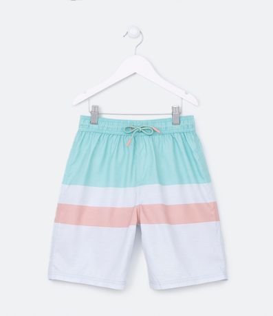 Bermuda de Baño Infantil con Estampa de Bloques de Color - Talle 5 a 14 años 1
