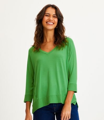Blusa Básica en Viscosa sin Sisa con Manga 3/4 2
