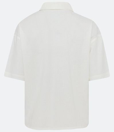 Camisa Manga Corta en Viscolino con Botones Geométricos 2