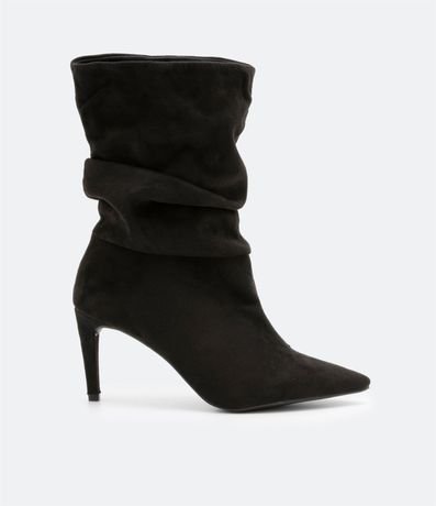 Bota Caña Média Texturizada con Puntera Fina y Taco Alto 4