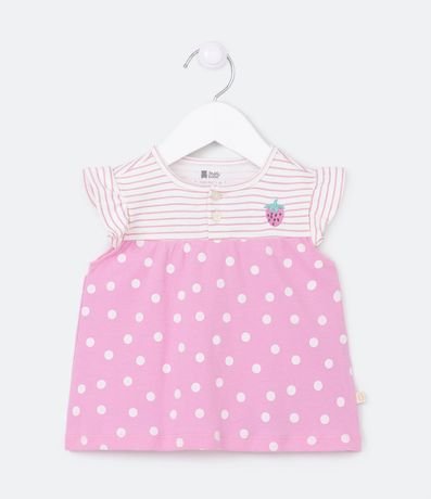 Conjunto con Blusa Amplia de Lunares y Short - Talle 0 a 18 meses 2