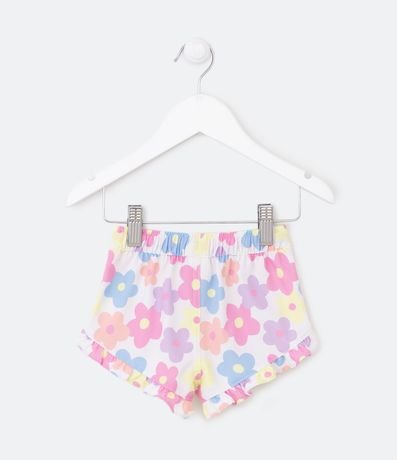 Short Infantil con Estampa de Flores y Bajo con Volado - Talle 3 a 18 meses 2