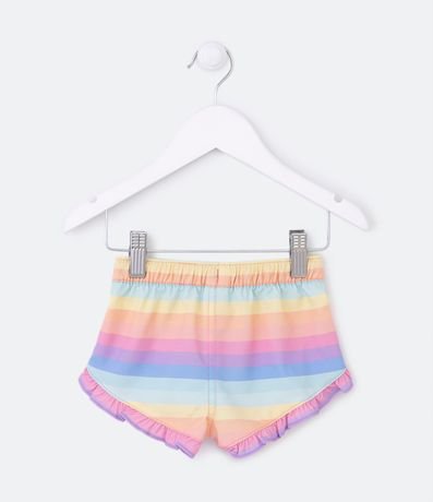 Short Infantil con Estampa de Rayas de Colores y Volado en el Bajo - Talle 3 a 18 meses 2