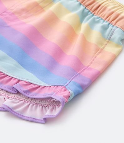 Short Infantil con Estampa de Rayas de Colores y Volado en el Bajo - Talle 3 a 18 meses 3